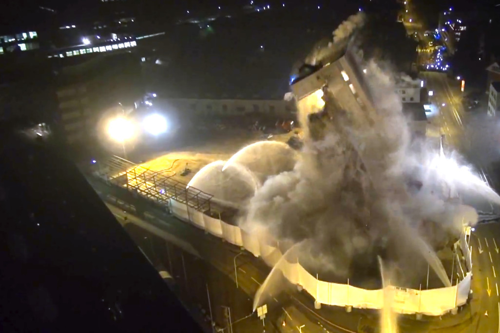 Démolition d'un immeuble à Aarau