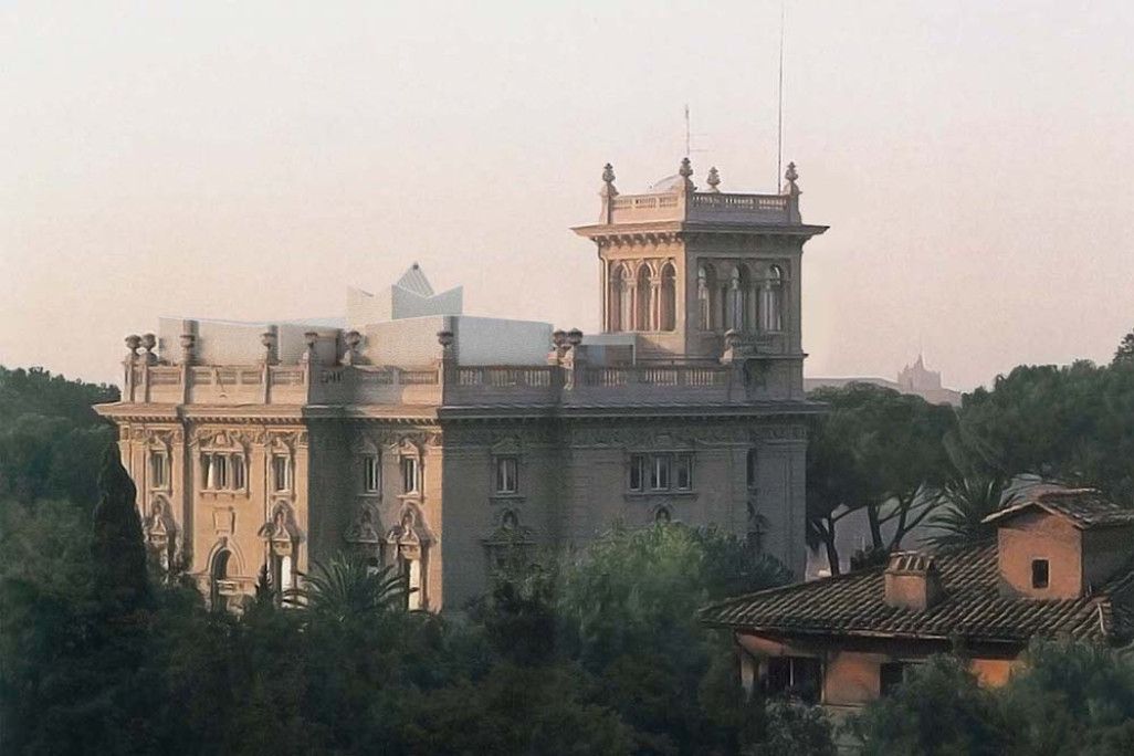 Villa Maraini, visualisation de la couronne du toit