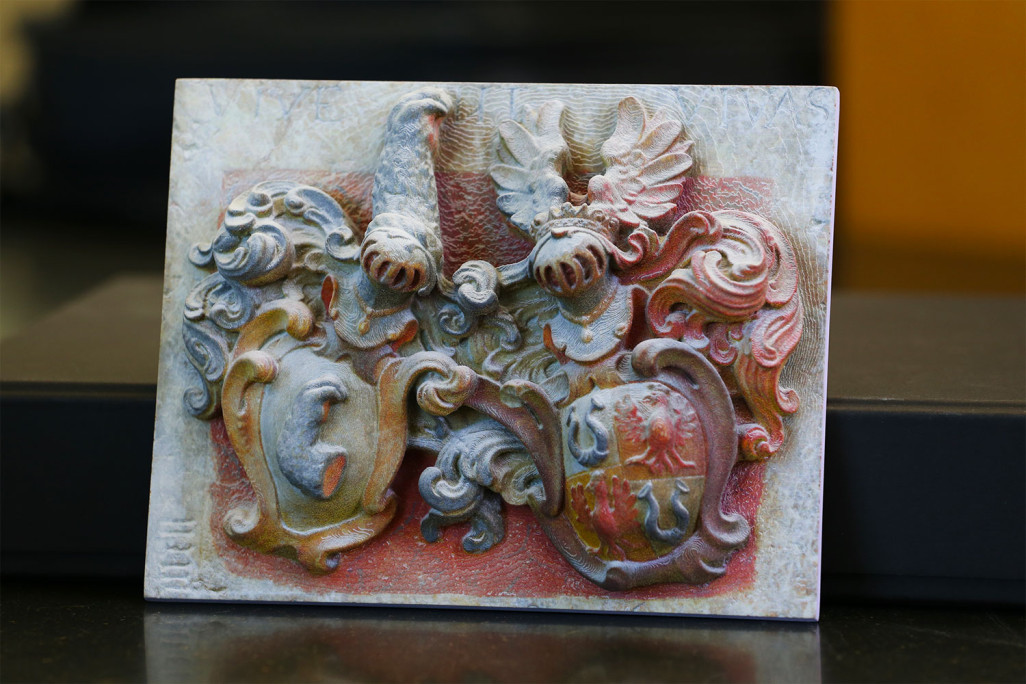 Impression 3D des armoiries de l'église de Scharans