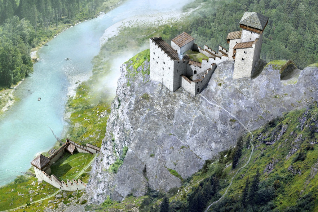 Château de Hochjuvalt, relevé du bâtiment, forteresse de Juvalta