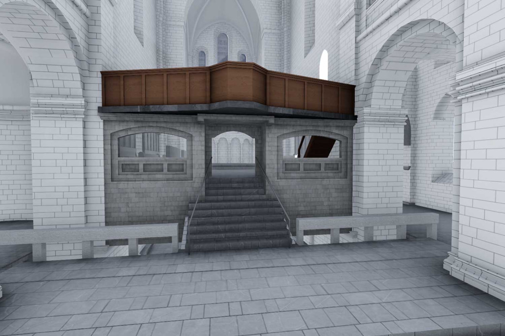 Animation vidéo, jubé, Grossmünster Zurich, HMQ AG