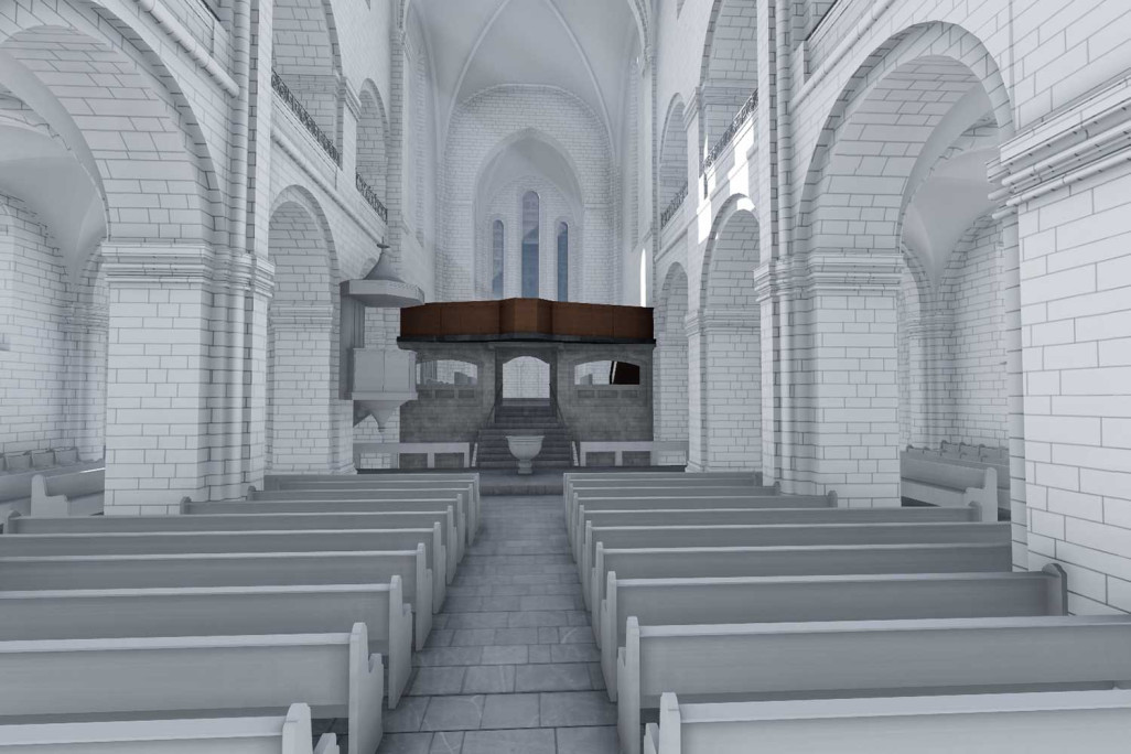 Animation vidéo, jubé, Grossmünster Zurich, HMQ AG