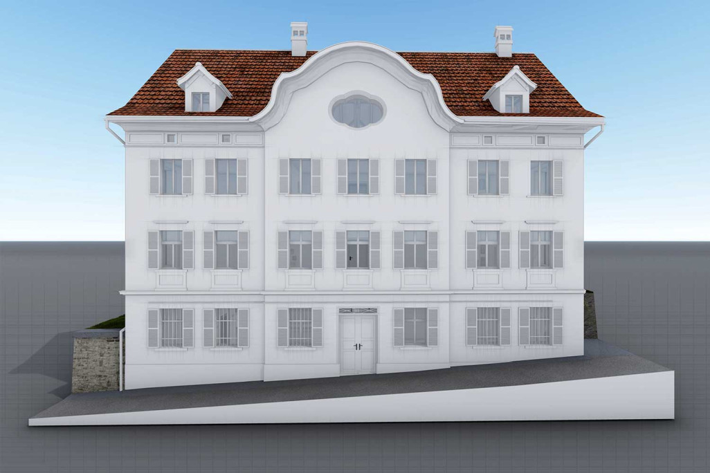 Alvaneu, ancienne école, modèle BIM 3D dans ArchiCAD, HMQ AG