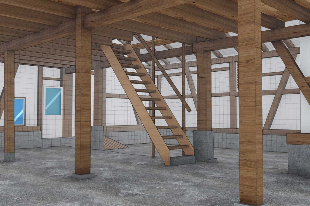 Zurich, relevé du bâtiment Schopf, construction 3D, HMQ AG