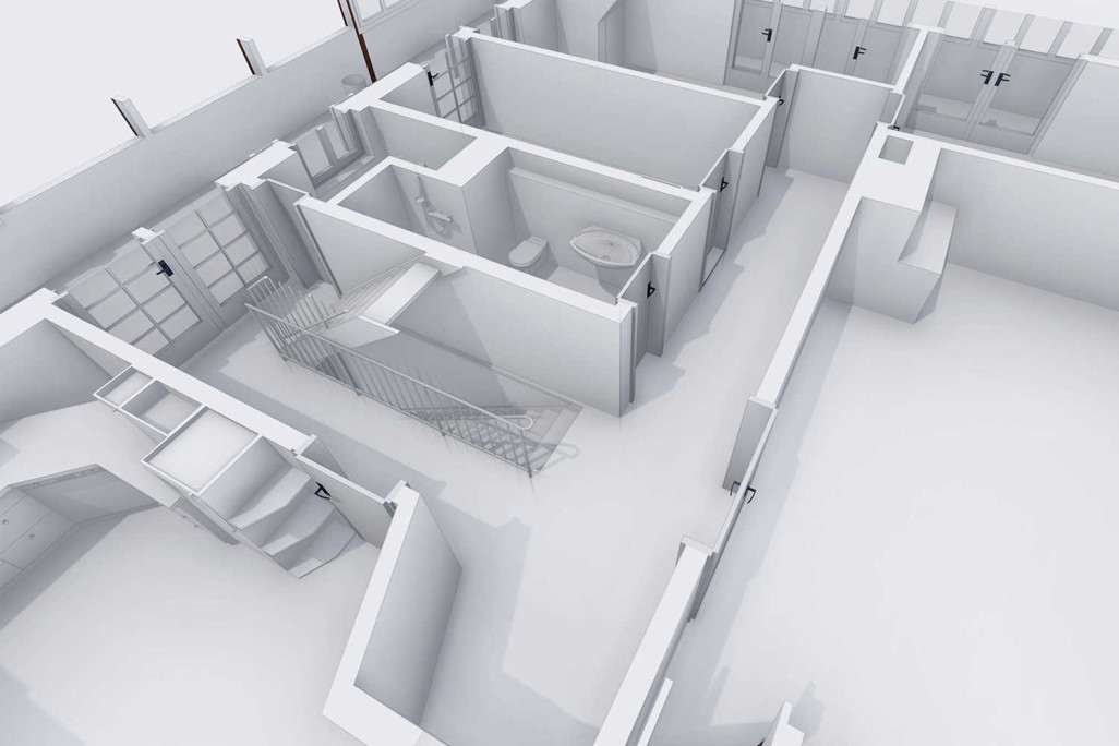 Modélisation 3D à partir du relevé du bâtiment, plan 3D, HMQ AG