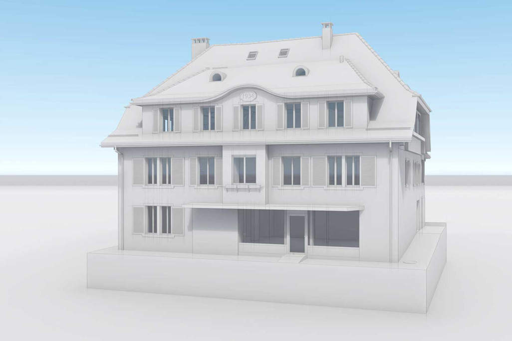 Modélisation 3D à partir du relevé du bâtiment, modèle 3D, HMQ AG