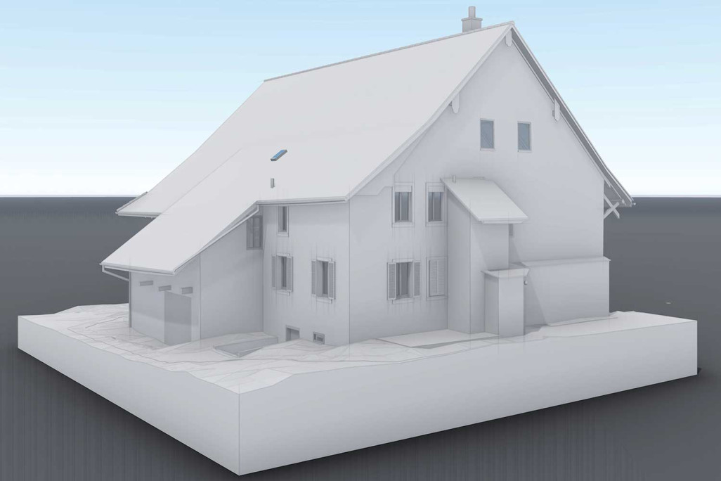 Mesure du bâtiment, ferme Modèle 3D ArchiCad, HMQ AG
