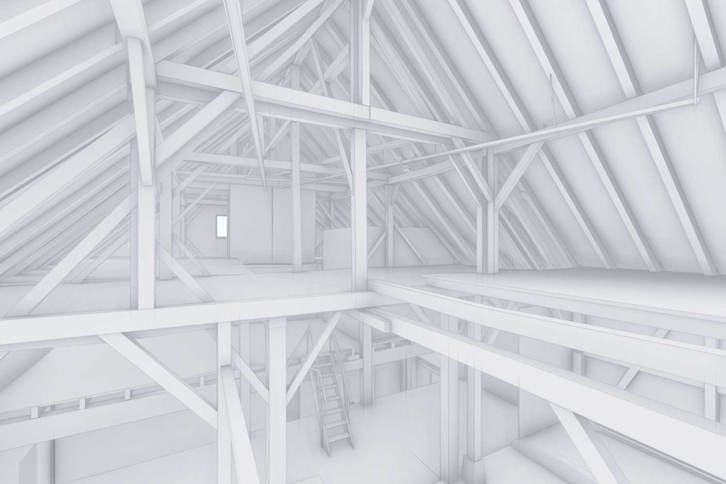 Mesure du bâtiment, construction 3D d'une ferme, HMQ AG