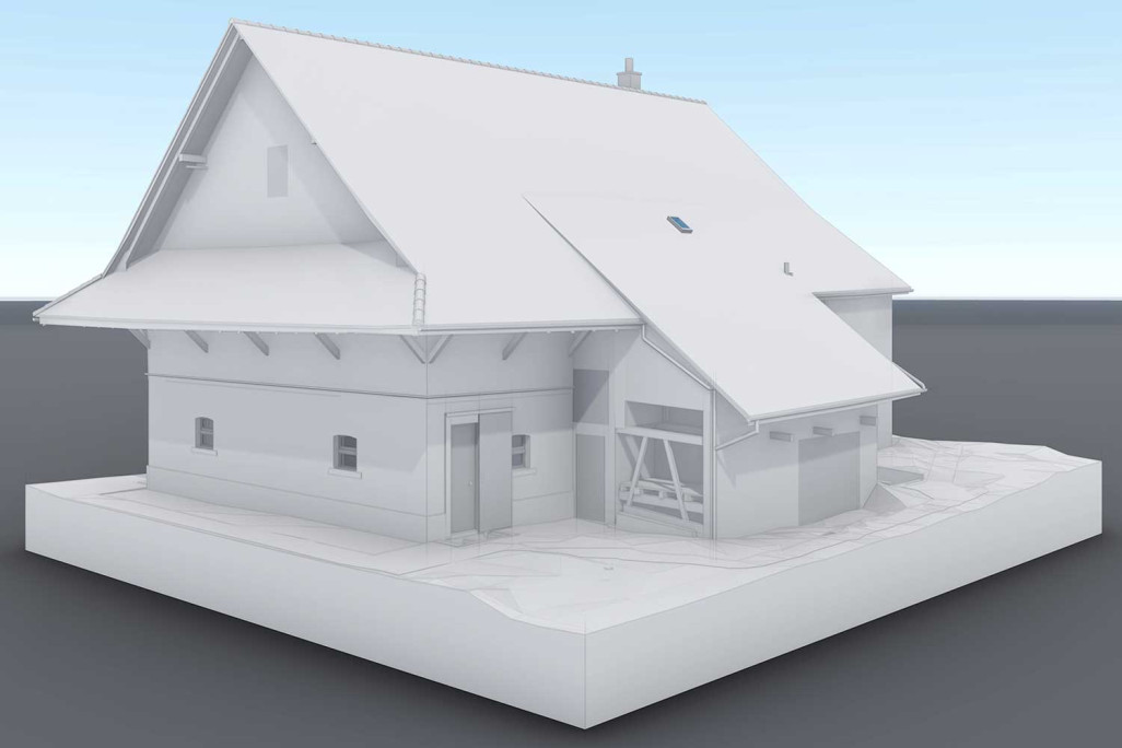 Mesure du bâtiment, ferme Modèle 3D ArchiCad, HMQ AG