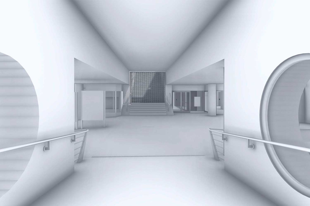 Fribourg Gare CFF, modèle CAO 3D, mesure du bâtiment HMQ AG