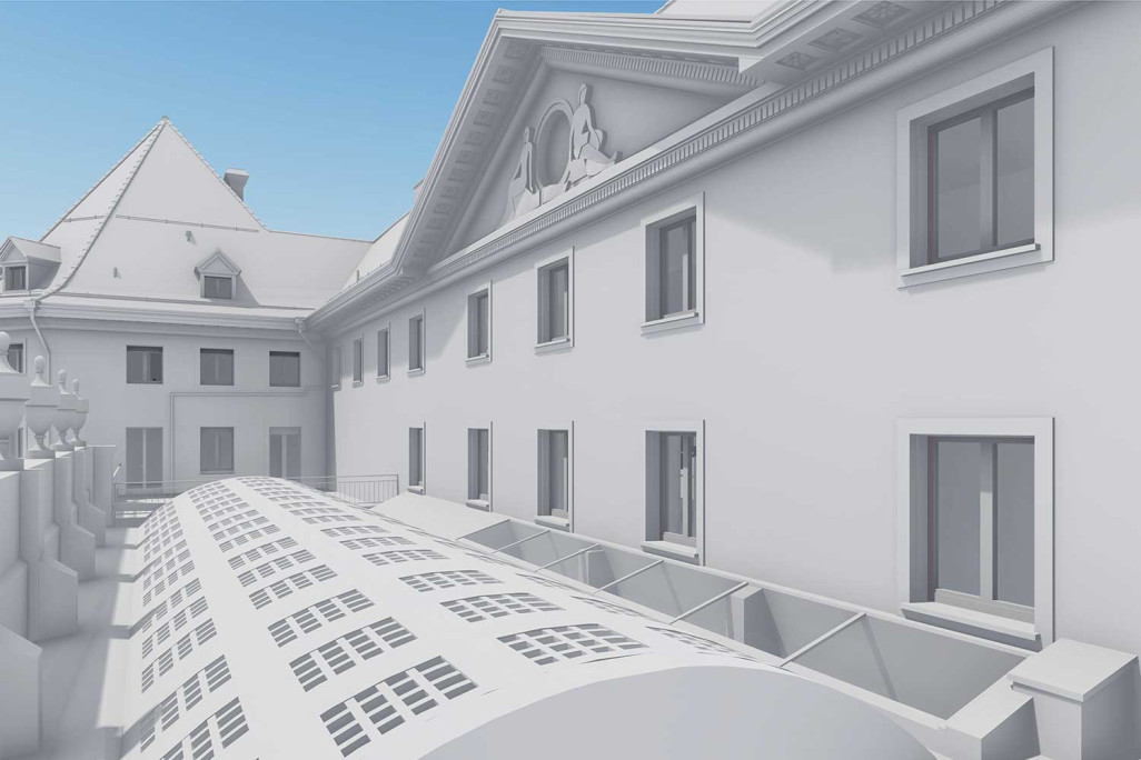 Fribourg Gare CFF, modèle 3D, mesure du bâtiment HMQ AG