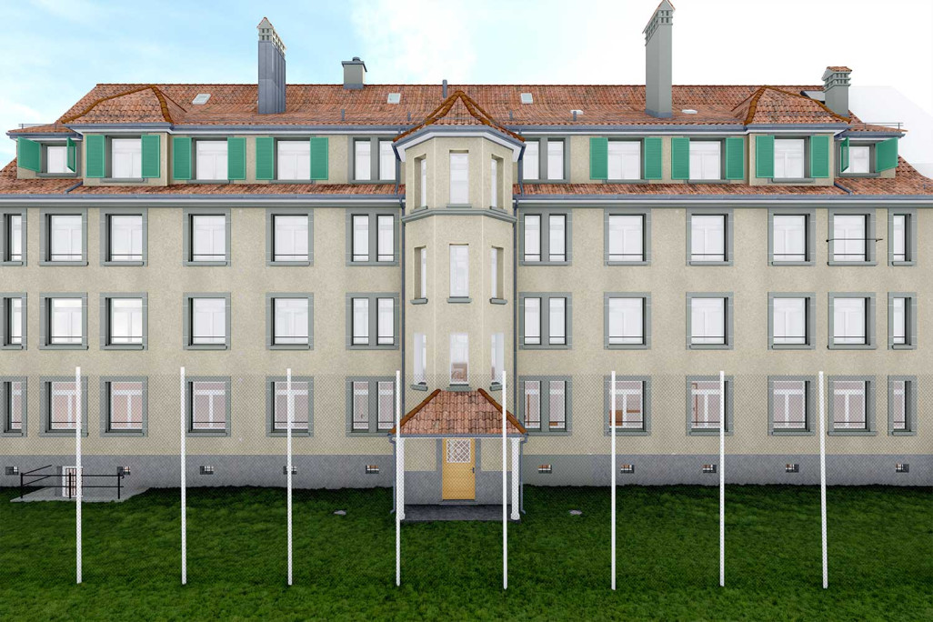 Relevé de bâtiment dans les Grisons, modèle CAO 3D, HMQ AG