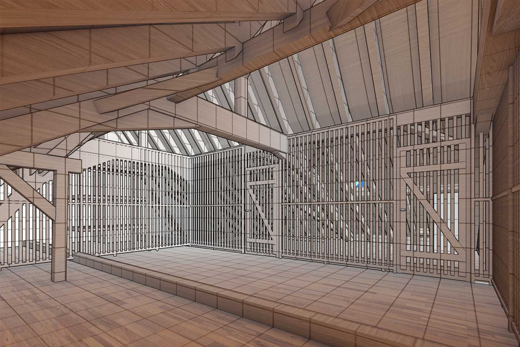 Relevé de bâtiment dans les Grisons, grenier en 3D, HMQ AG