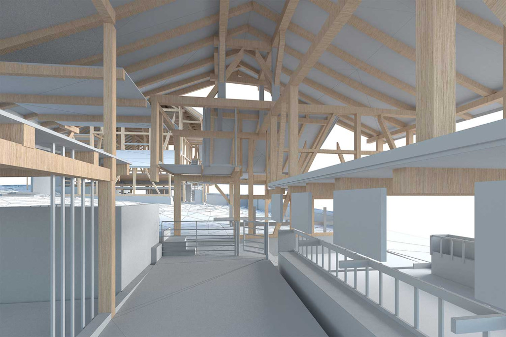 Structure porteuse 3D d'une grange issue d'un relevé de bâtiment, HMQ AG