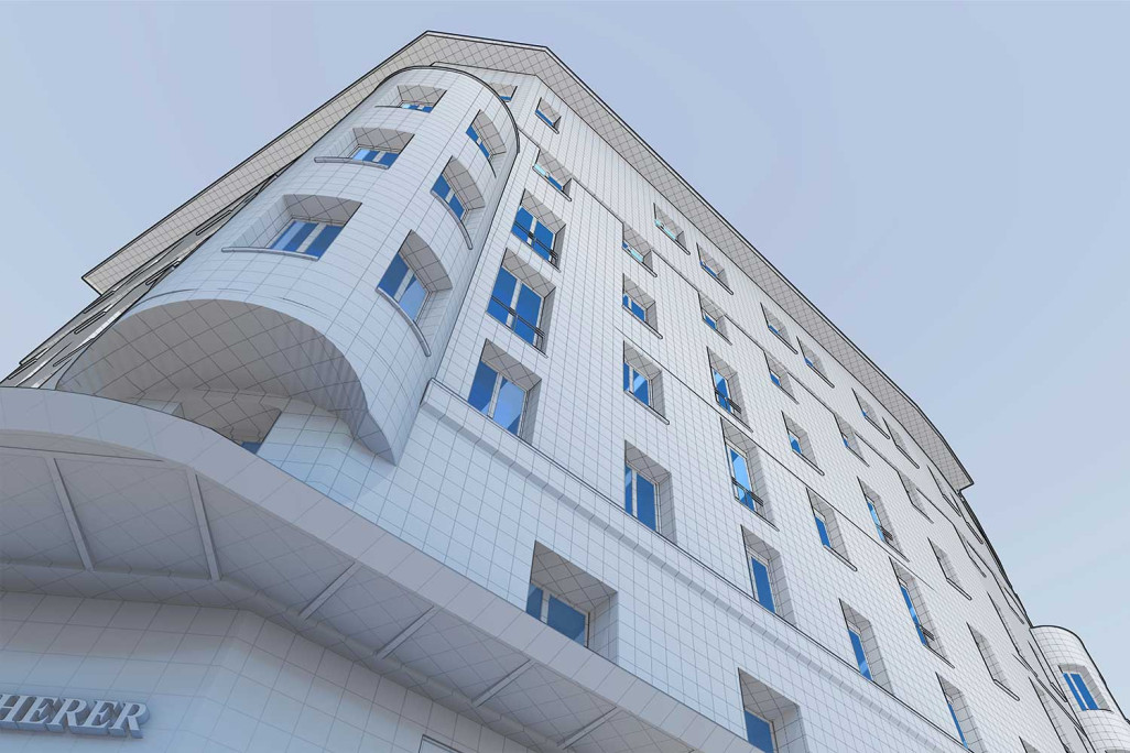 Modélisation CAO 3D, hôtel Monopol à Saint-Moritz, HMQ AG