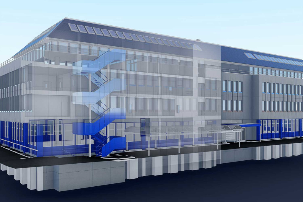 Wetzikon, modélisation 3D à partir d'un relevé du bâtiment, HMQ AG