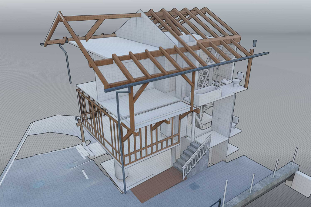 Malans, modèle 3D de la structure porteuse, HMQ AG