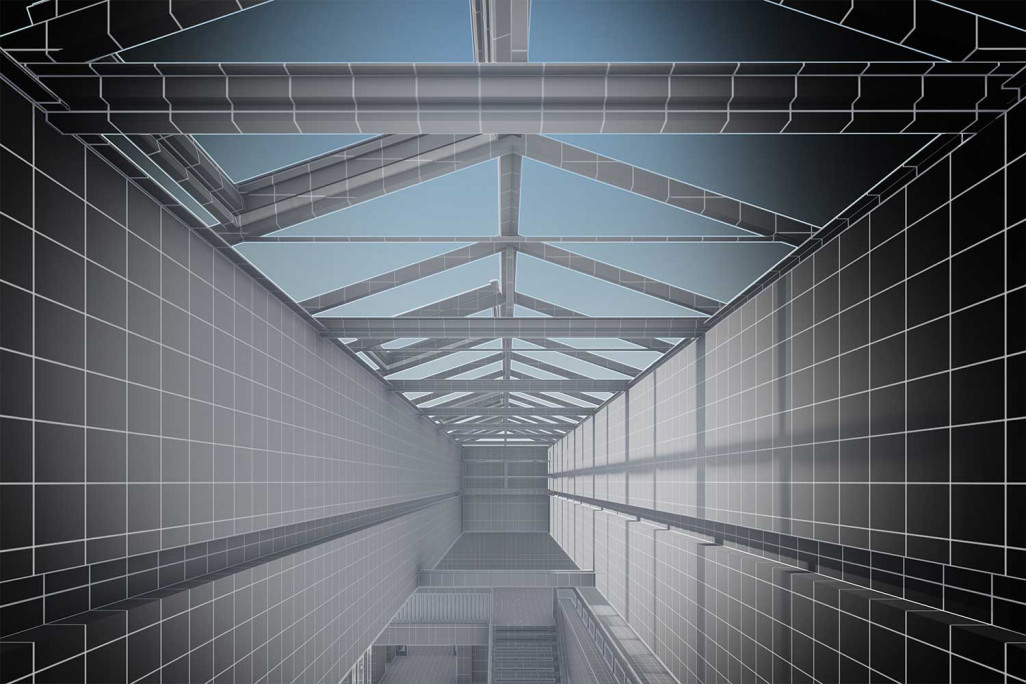 3D-Oblicht, relevé du bâtiment scolaire, HMQ AG