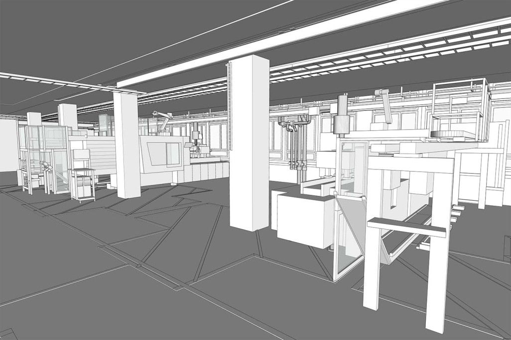 Jona SG, site de production Geberit, modèle 3D, HMQ AG