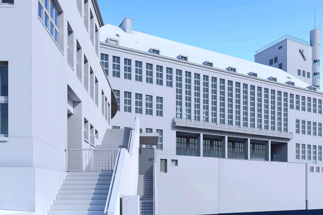 Zurich, mesure du bâtiment de la paroisse Rosengarten, modèle 3D HMQ AG