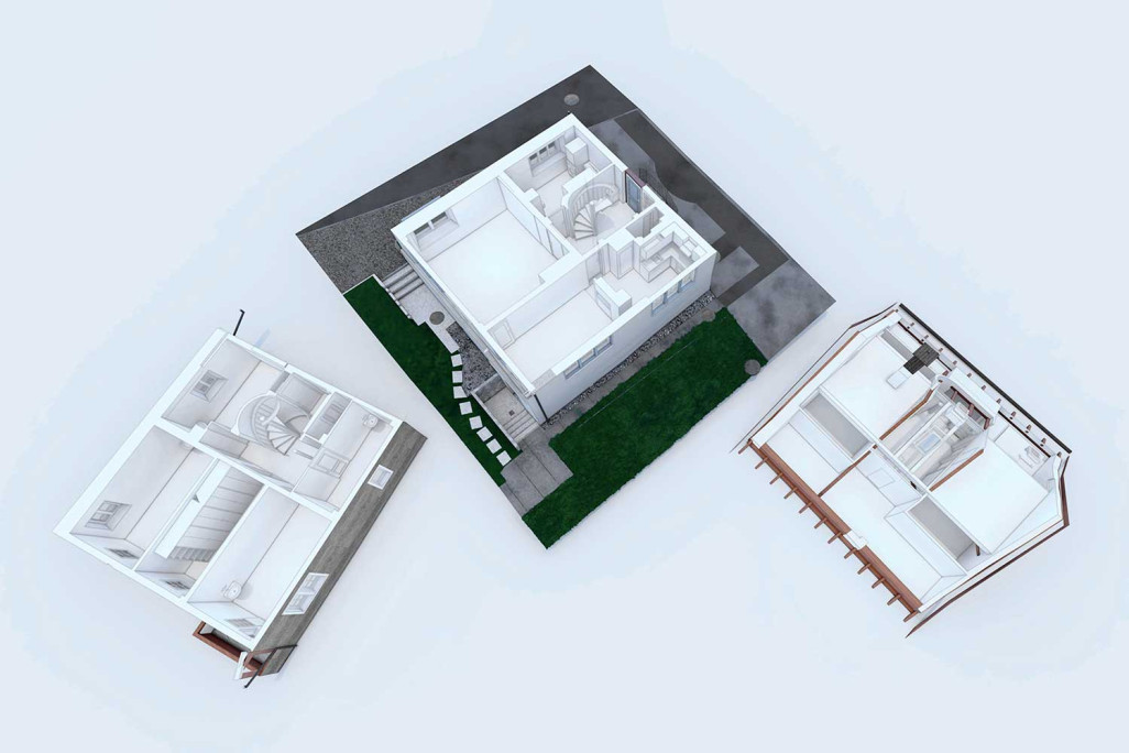 Maison individuelle, relevé du bâtiment, plans 3D, HMQ AG
