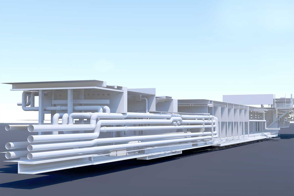 Baden, canalisation industrielle, modèle 3D, HMQ AG