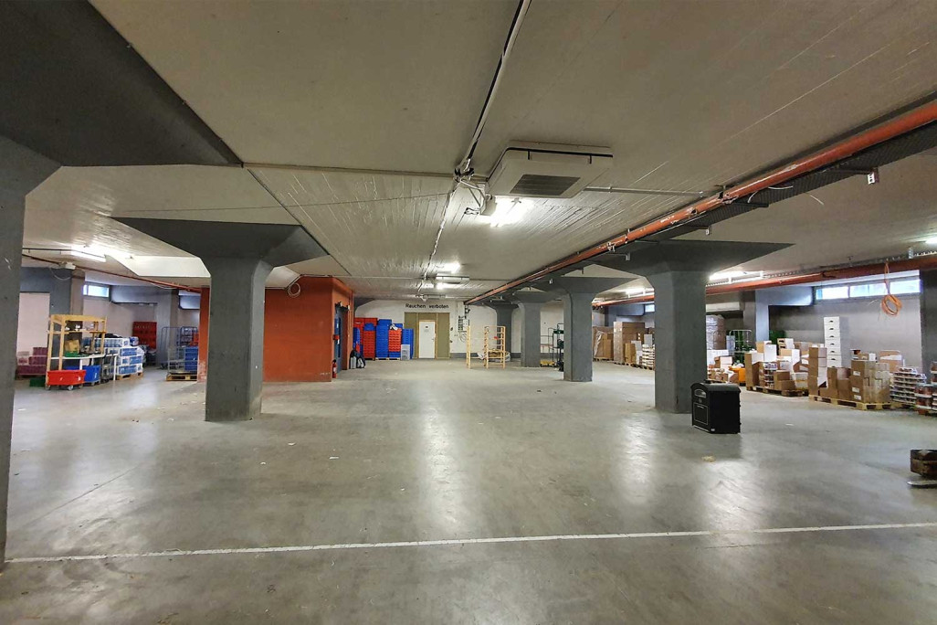 Relevé du bâtiment, entrepôt au sous-sol, analyse de planéité, HMQ AG