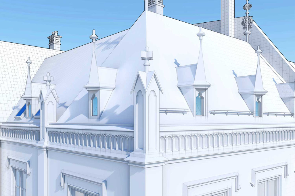 Bâle, presbytère, relevé 3D du toit, HMQ AG