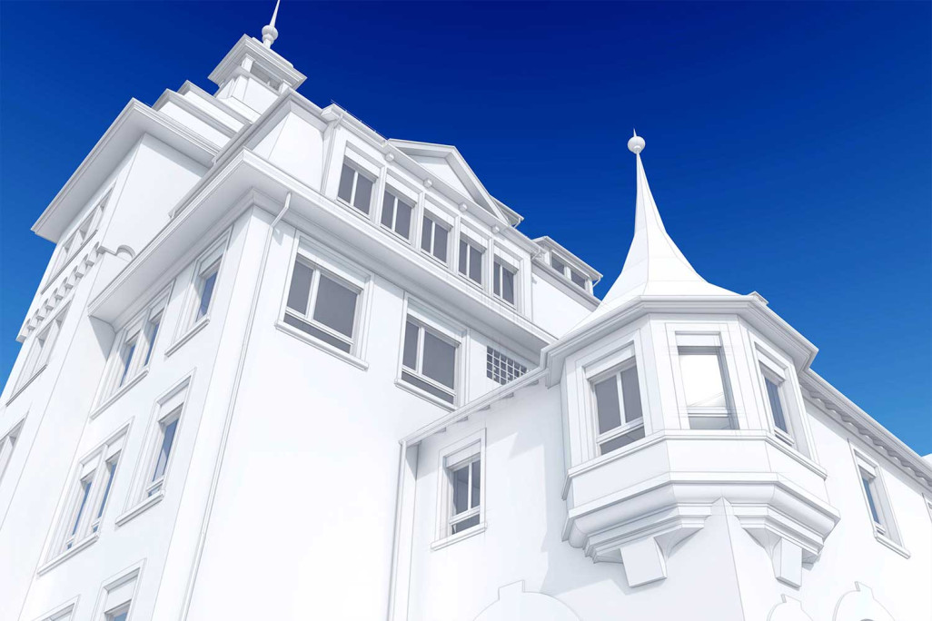 Mesure du bâtiment, école Moosmatt à Lucerne, modèle 3D, HMQ AG