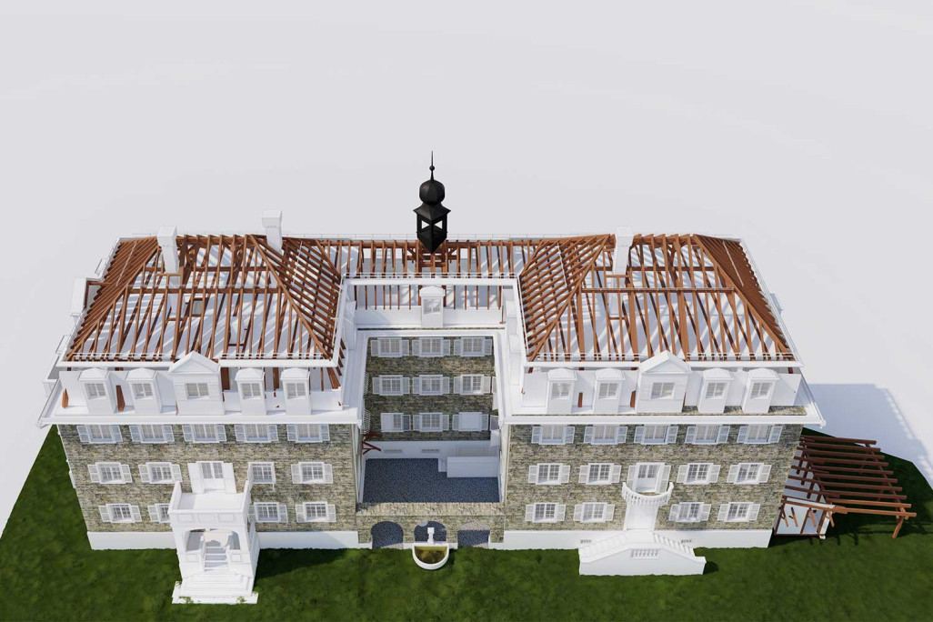 Andeer GR, relevé du bâtiment, biens d'exploitation, modèle 3D, HMQ AG