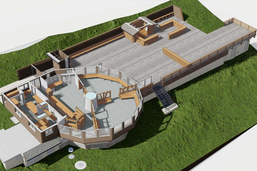 Coupe du modèle BIM de l'alpage Clavadeleralp, HMQ AG