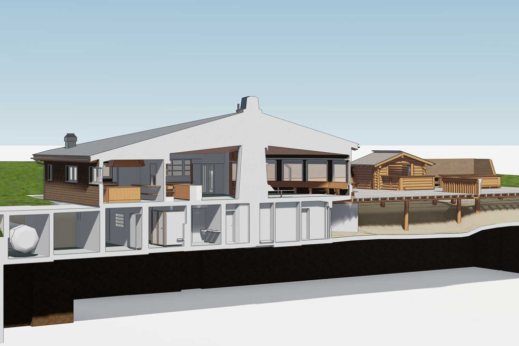 Coupe 3D à travers l'alpage de Clavadeler à Davos, HMQ AG