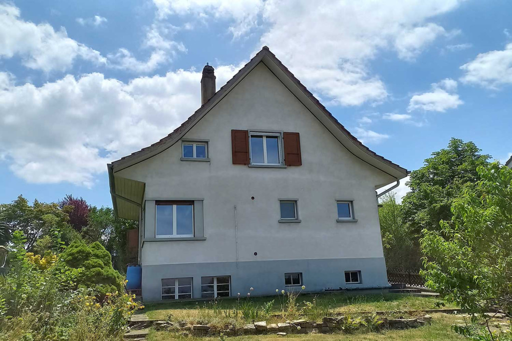 Relevé de bâtiment avec balayage laser 3D d'une maison individuelle à Kerzers, HMQ AG