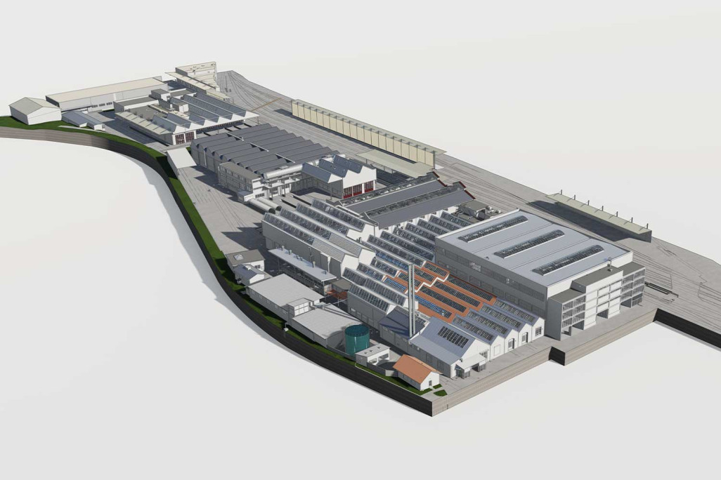 Bienne, atelier CFF de Bienne, mesures du bâtiment par balayage laser 3D, HMQ AG