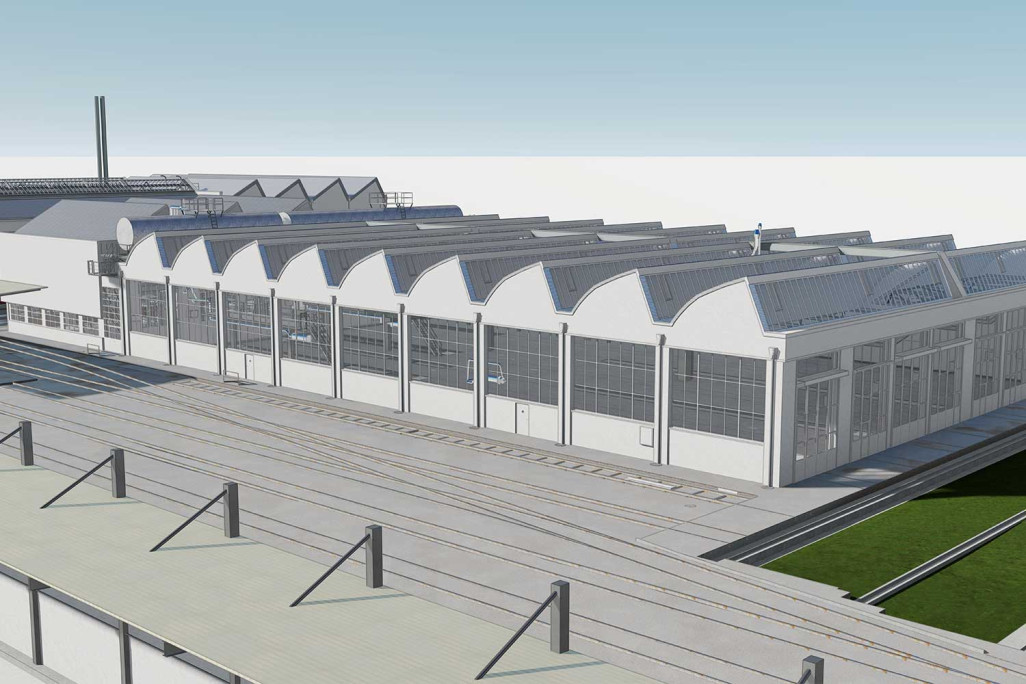 Bienne, atelier CFF de Bienne, relevé du bâtiment, modèle BIM 3D, HMQ AG