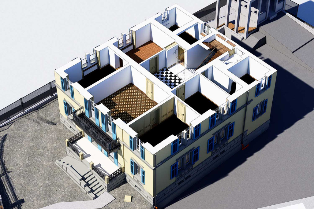 Texture du sol, Villa Brügger à Coire, HMQ AG