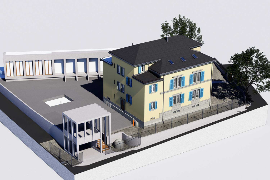 Mesure du bâtiment à l'aide d'un scanner laser 3D, Villa Brügger à Coire, HMQ AG