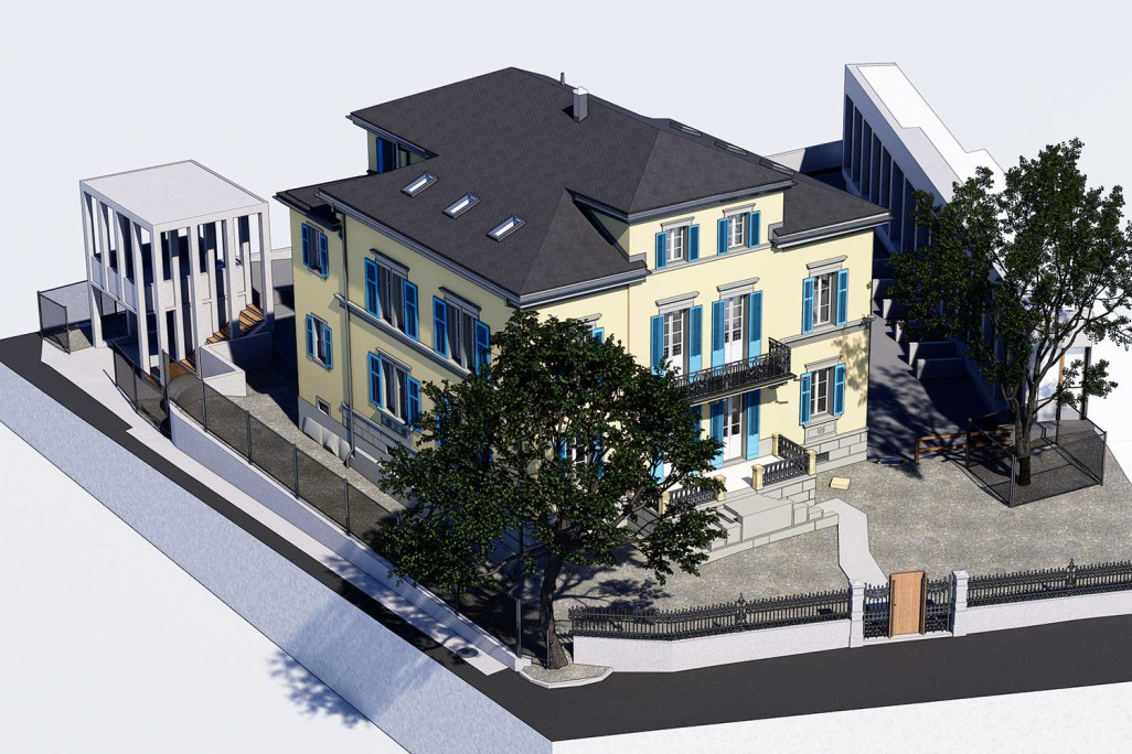 Modélisation 3D avec ArchiCAD, Villa Brügger à Coire, HMQ AG