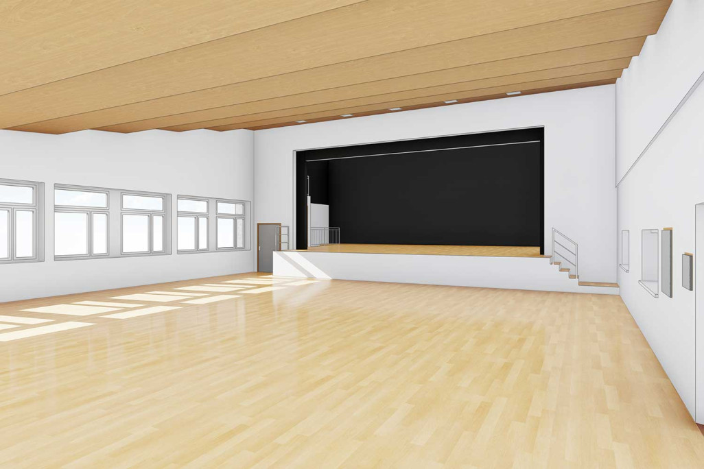 Vordemwald, relevé de la salle communale, modèle 3D, HMQ AG