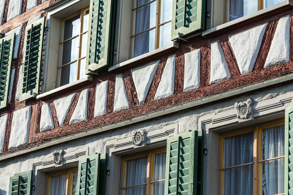 Photo de la façade de la maison Strickhaus à Thal (SG)