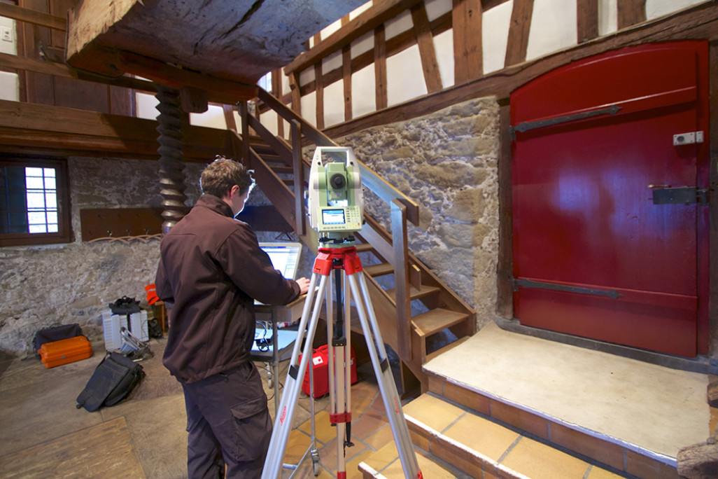 Mesure du bâtiment de l'ancien pressoir à Thalwil, relevé du bâtiment HMQ