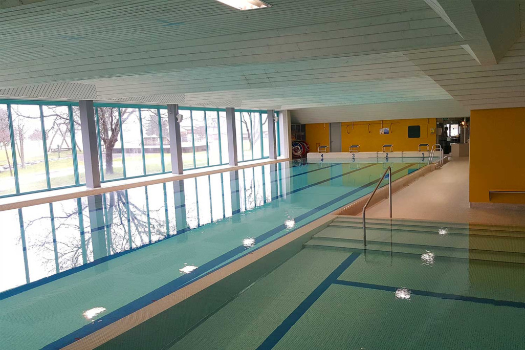 Relevé du bâtiment, piscine couverte de Riet, HMQ AG