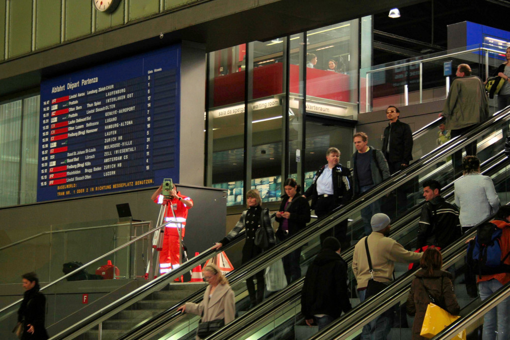 Mesure du bâtiment à la gare CFF de Bâle, relevé du bâtiment HMQ