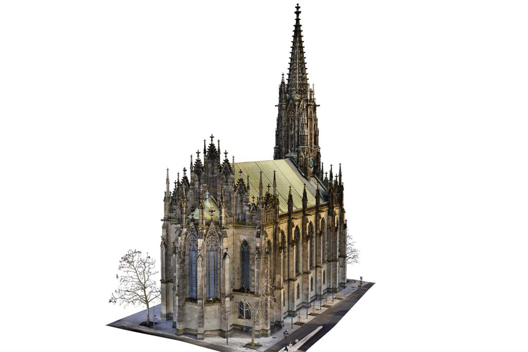 Modèle 3D, Église Sainte-Élisabeth à Bâle, HMQ AG