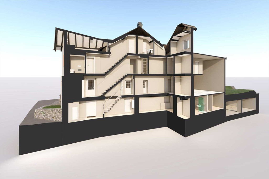 Pontresina GR, Grisons, mesure de bâtiments en 3D, HMQ AG